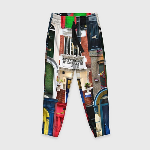 Детские брюки London doors цифровой коллаж / 3D-принт – фото 1