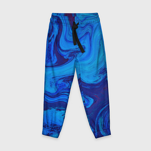 Детские брюки Абстракция синяя с голубым / 3D-принт – фото 1