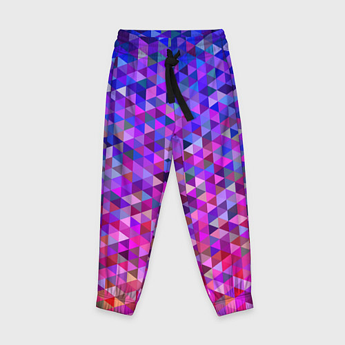 Детские брюки Треугольники мозаика пиксели / 3D-принт – фото 1