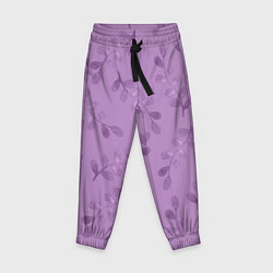 Детские брюки Листья на фиолетовом фоне