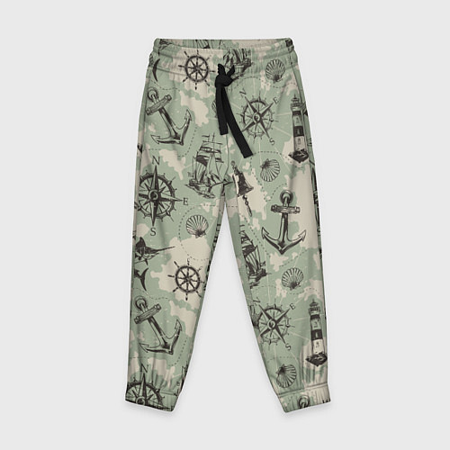 Детские брюки Морская карта / 3D-принт – фото 1