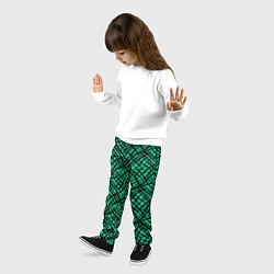 Брюки детские Абстрактный зелено-черный узор, цвет: 3D-принт — фото 2