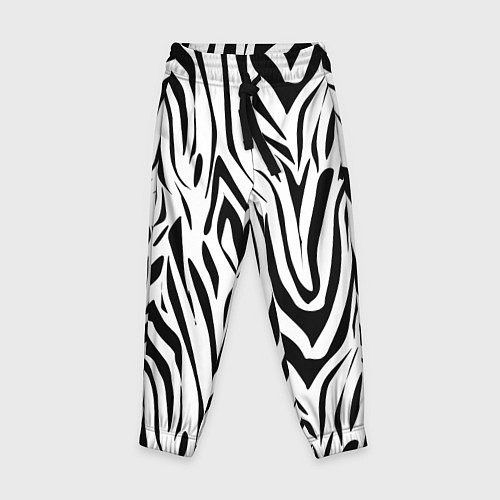Детские брюки Черно-белая зебра / 3D-принт – фото 1
