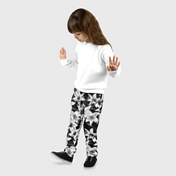 Брюки детские Лилии черно-белые, цвет: 3D-принт — фото 2