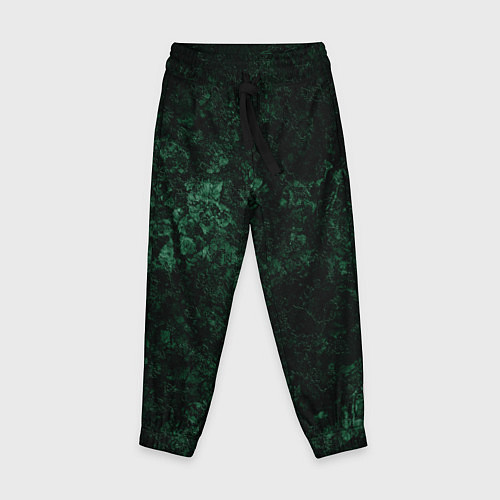 Детские брюки Темно-зеленый мраморный узор / 3D-принт – фото 1