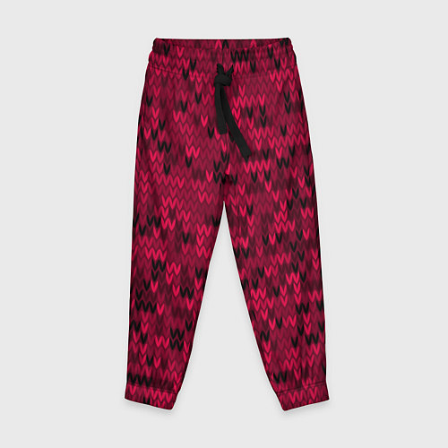 Детские брюки Красно-черный абстрактный узор / 3D-принт – фото 1
