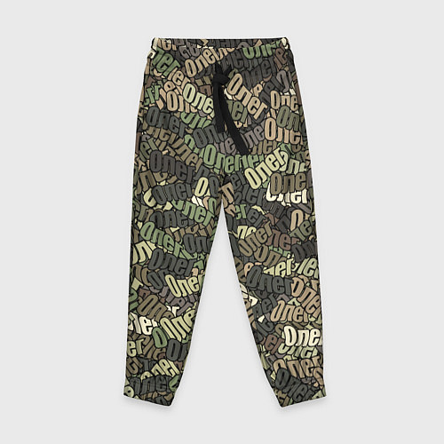 Детские брюки Именной камуфляж Олег / 3D-принт – фото 1