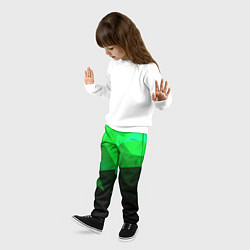 Брюки детские Изумрудный Зеленый Геометрия, цвет: 3D-принт — фото 2