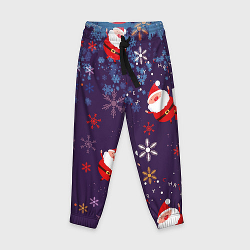 Детские брюки Дед Мороз в снежинках / 3D-принт – фото 1