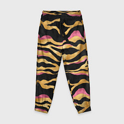 Брюки детские Тигровый окрас Gold Pink, цвет: 3D-принт