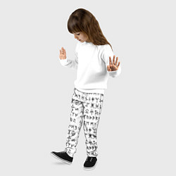 Брюки детские Скандинавские руны на белом фоне, цвет: 3D-принт — фото 2