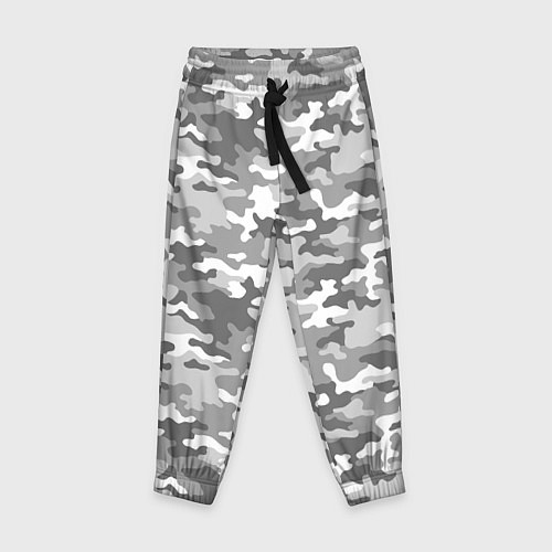Детские брюки Серый Военный Камуфляж / 3D-принт – фото 1