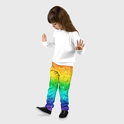 Брюки детские Блестки радуга, цвет: 3D-принт — фото 2