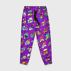 Детские брюки Особые редкие значки Бравл Пины фиолетовый фон Bra
