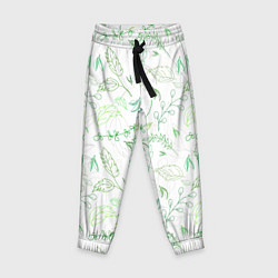 Детские брюки Хаос из зелёных веток и листьев