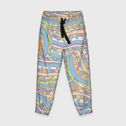 Детские брюки Разноцветный геометрический узор в стиле дудл