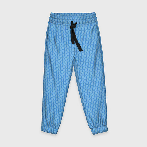 Детские брюки Вязаный узор голубого цвета / 3D-принт – фото 1