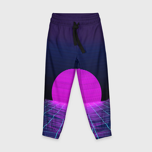 Детские брюки Закат розового солнца Vaporwave Психоделика / 3D-принт – фото 1