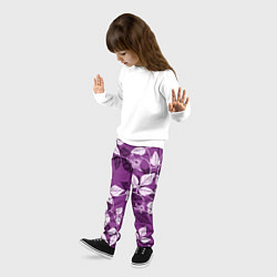 Брюки детские Фиолетовый вьюнок, цвет: 3D-принт — фото 2