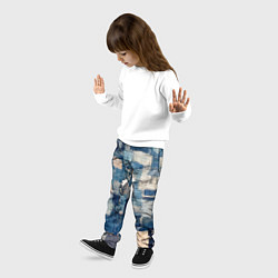 Брюки детские Patchwork Jeans Осень Зима 2023, цвет: 3D-принт — фото 2