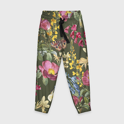 Детские брюки Цветы Винтажные / 3D-принт – фото 1