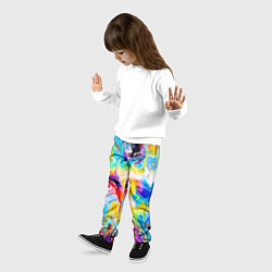 Брюки детские Неоновые всплески красок Лето Neon splashes of col, цвет: 3D-принт — фото 2