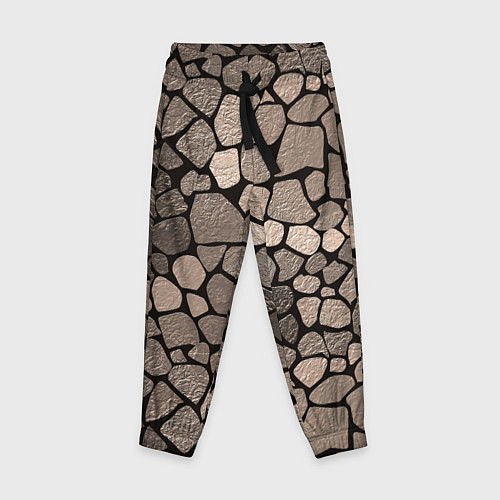 Детские брюки Черно-коричневая текстура камня / 3D-принт – фото 1