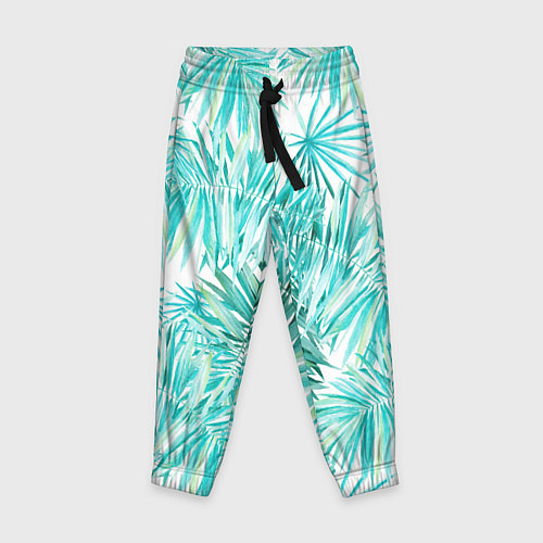 Детские брюки Листья Пальмы Нарисованные Акварелью / 3D-принт – фото 1