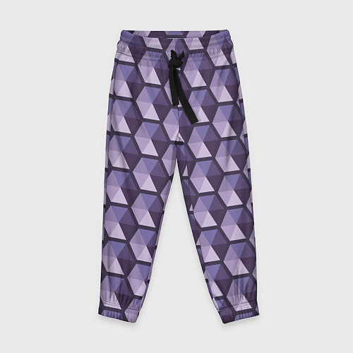 Детские брюки Фиолетовые шестиугольники / 3D-принт – фото 1