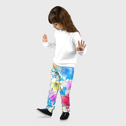 Брюки детские Летний цветочный паттерн Fashion trend 2025, цвет: 3D-принт — фото 2