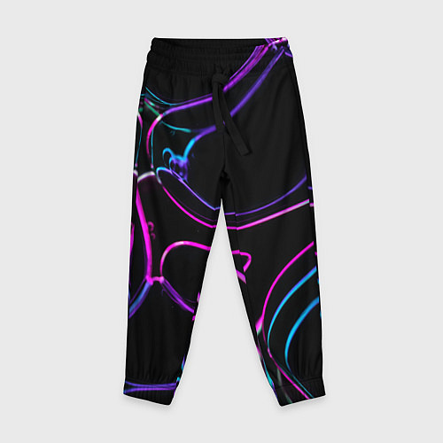 Детские брюки Неоновые линзы во тьме - Фиолетовый / 3D-принт – фото 1