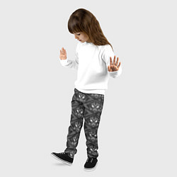Брюки детские Черно-белый современный узор арт-деко, цвет: 3D-принт — фото 2