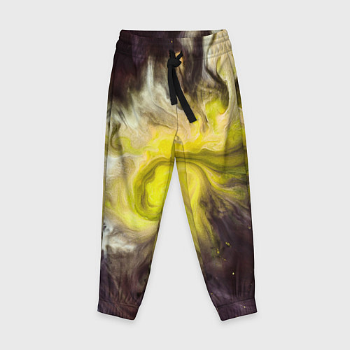 Детские брюки Неоновые краски - Жёлтый / 3D-принт – фото 1