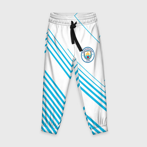 Детские брюки Манчестер сити голубые полоски / 3D-принт – фото 1