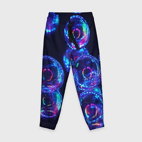 Детские брюки Неоновые сюрреалистичные пузыри - Синий / 3D-принт – фото 1