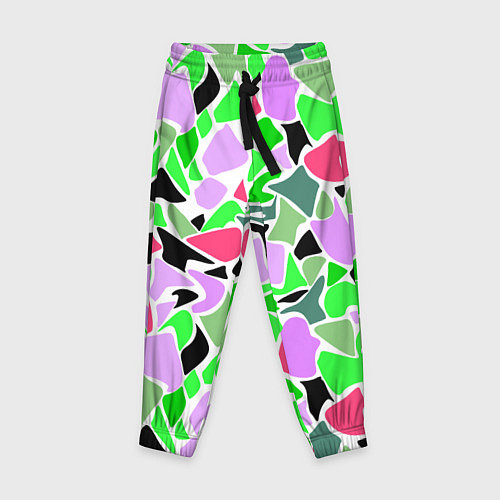 Детские брюки Abstract pattern green pink spots / 3D-принт – фото 1