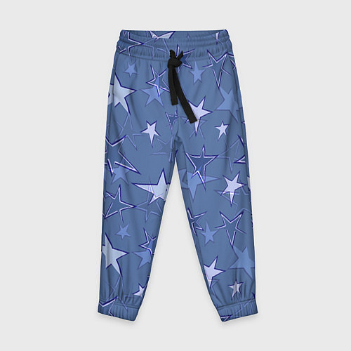 Детские брюки Gray-Blue Star Pattern / 3D-принт – фото 1