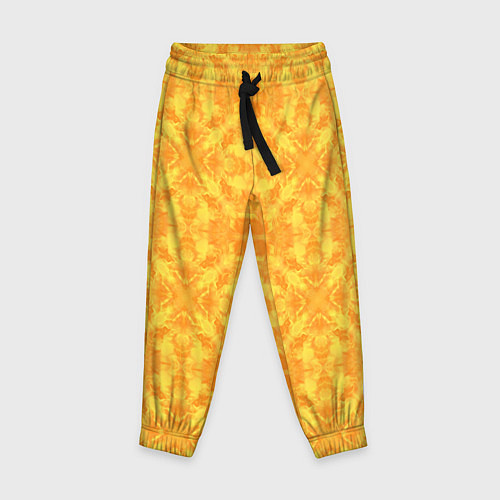 Детские брюки Желтый абстрактный летний орнамент / 3D-принт – фото 1