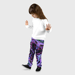 Брюки детские Неоновые узоры и фигуры - Фиолетовый, цвет: 3D-принт — фото 2