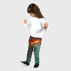 Брюки детские Неоновая заправка - Оранжевый, цвет: 3D-принт — фото 2
