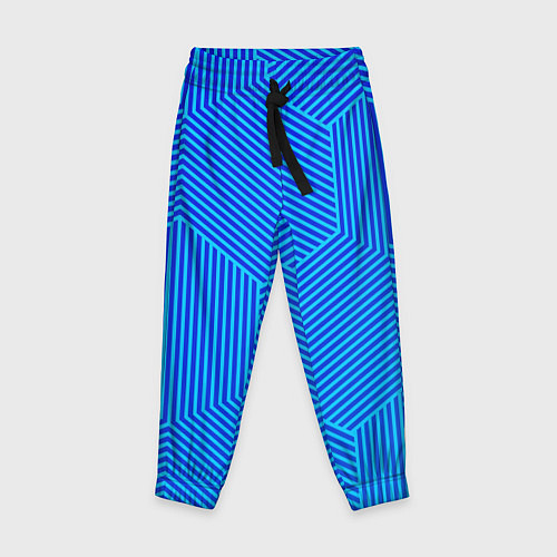 Детские брюки Blue geometry линии / 3D-принт – фото 1