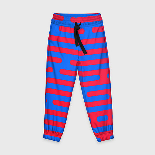 Детские брюки Красно-синие полосы / 3D-принт – фото 1