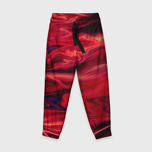 Детские брюки Красный абстрактный модный узор / 3D-принт – фото 1