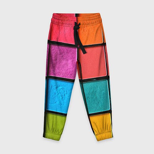 Детские брюки Абстрактный набор красок-паттернов / 3D-принт – фото 1