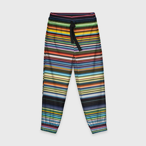 Детские брюки Абстрактное множество разноцветных линий / 3D-принт – фото 1