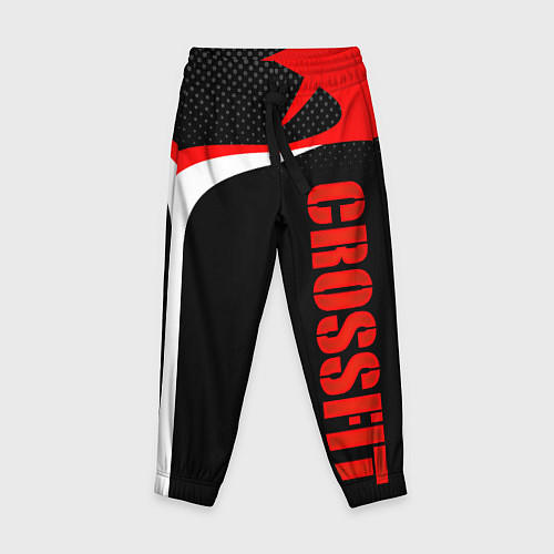 Детские брюки CrossFit - Красный спортивный / 3D-принт – фото 1