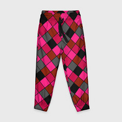 Детские брюки Розово-красный геометрический узор