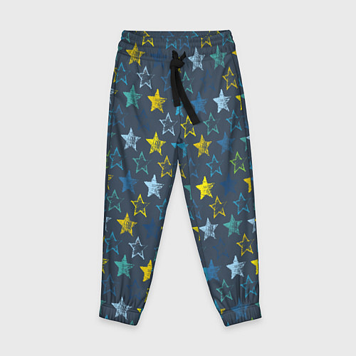 Детские брюки Парад звезд на синем фоне / 3D-принт – фото 1