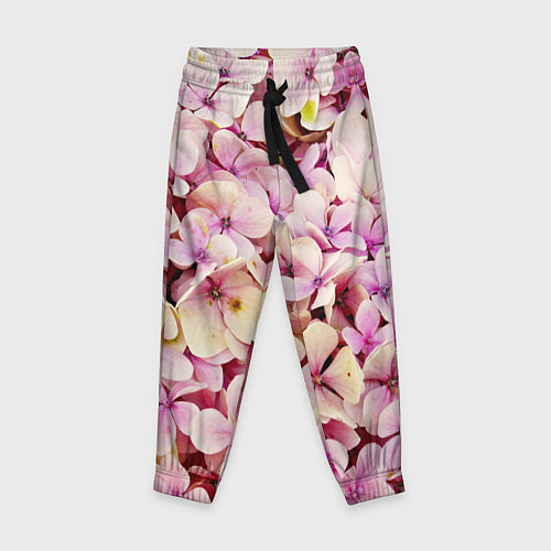 Детские брюки Розовые цветы яркой поляной / 3D-принт – фото 1