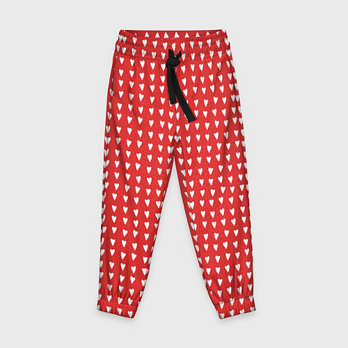Детские брюки Красные сердечки паттерн / 3D-принт – фото 1
